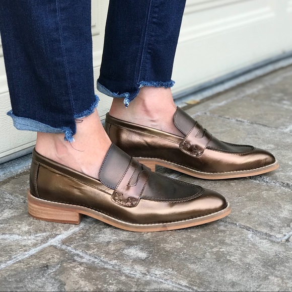 Bronze Mexico Made Leather Boyfriend Oxfords - Picture 2 of 8